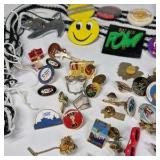 Vintage Enamel Pin Lot Souvenir Advertising Smiley Disney Lady and the Tramp Pins