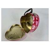 Barbie Heart Shaped Metal Lunch Box Tin with Handle Pink Valentine Theme