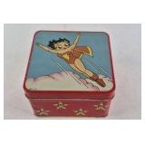 Betty Boop Metal Tin Box Red Star Design Hinged Lid Vintage Style