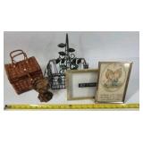 Home Decor Lot Wicker Basket Birdcage Frame Wall Art Figurine Mixed Decor Set