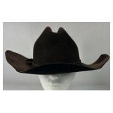 Bullhide Western Cowboy Hat Wool Felt Brown Size 7 3/8 Wide Brim