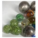Mixed Marbles Lot Glass Swirl Shooter Steel Ball Assorted Colors