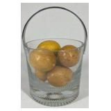 Modern Clear Glass Ice Bucket Style Bowl Thick Base Serving Dish