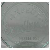 Green Glass Decorative Plate Expect Excellence Nothing Less Embossed Dish