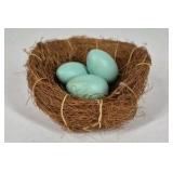 Second Nature Cedar Key Bird Nest Decor With Blue Eggs