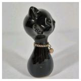 Lot of 2 Black Cat Figurines Mid Century Style Ceramic Cat Pair