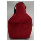 Banana Republic Red Quilted Tote Bag Black Strap Shoulder Purse