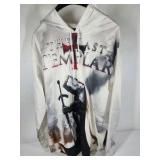 Knights Templar Graphic Hoodie White Pullover Sweatshirt Medieval Sword 3XL