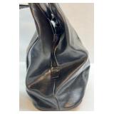 Black Shoulder Bag Faux Leather Tote Purse Double Strap Large