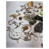 Mixed Costume Jewelry Lot Necklaces Bracelets Earrings Rings Charms Assorted