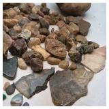 Mixed Natural Stone Rock Collection Jar Polished Rough Specimens Assorted
