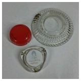 Vintage Ashtray Lot Glass Pressed Clear Advertising Vodka Plastic Red