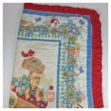 Country Floral Teddy Bear Valance Curtain Ruffle Trim Cottage Kitchen Decor