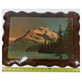 Scenic Mountain Lake Wood Frame Landscape Print