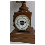 Replogle World Classic Globe Barometer Desk Clock Wood Base Vintage Style