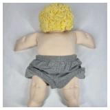 Cabbage Patch Kids Doll Blonde Yarn Hair Blue Eyes Soft Body Vintage Style