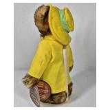 Brass Button Bears Mookie 1980s Raincoat Yellow Jacket Plush Collectible