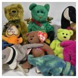 Ty Beanie Babies Plush Lot Mixed Animals Bears Elephant Giraffe with Tags