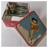 Betty Boop Metal Tin Box Red Star Design Hinged Lid Vintage Style