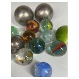Mixed Marbles Lot Glass Swirl Shooter Steel Ball Assorted Colors