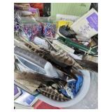 Mixed Craft Supplies Lot Sketch Book Stamps Ink Pads Feathers Decor DIY