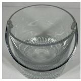 Modern Clear Glass Ice Bucket Style Bowl Thick Base Serving Dish