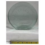 Green Glass Decorative Plate Expect Excellence Nothing Less Embossed Dish