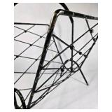 Vintage Black Metal Wire Magazine Rack Mid Century Modern Holder