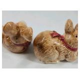 Ceramic Rabbit Salt and Pepper Shakers Bunny Set