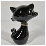 Lot of 2 Black Cat Figurines Mid Century Style Ceramic Cat Pair