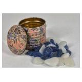 Classic Runic Dice Set Q Workshop With Decorative Tin And Stones