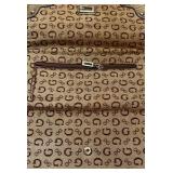 Guess Monogram Wallet Brown Logo Pattern Clutch Organizer Zip Around