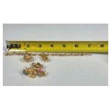 Gold Tone Charm Bracelet Owl Chair Telephone Figural Dangle Jewelry