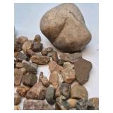 Mixed Natural Stone Rock Collection Jar Polished Rough Specimens Assorted