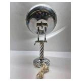 Vintage Lighted Vanity Makeup Mirror Tabletop Swivel Chrome Gold Tone Spiral Stand