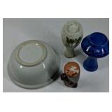 Mixed Ceramic Pottery Vase Bowl Lot Mini Bud Vases Dog Figurine