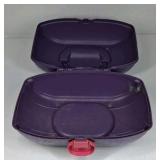 Plastic Lunch Box Case Purple Teal Pink Latch Handle Storage Carrier
