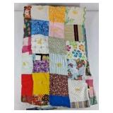 Handmade Patchwork Quilt Multicolor Square Pattern Vintage Style