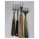 Mixed Kitchen Utensils Lot Wood Handle Forks Spatulas Peeler Serving Tools