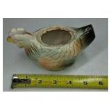 Vintage Style Ceramic Chicken Planter Pot Rooster Hen Figural Farmhouse Decor