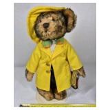 Brass Button Bears Mookie 1980s Raincoat Yellow Jacket Plush Collectible