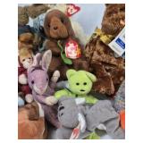 Ty Beanie Babies Plush Lot Mixed Animals Bears Dogs Elephant with Tags