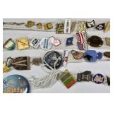 Vintage Enamel Pin Lot Souvenir Travel Advertising Pins Button Badge Collection