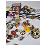 Vintage Enamel Pin Lot Souvenir Advertising Smiley Disney Lady and the Tramp Pins