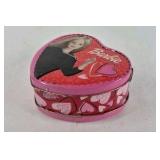 Barbie Heart Shaped Metal Lunch Box Tin with Handle Pink Valentine Theme