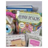 Craft Supplies Lot Hot Glue Gun Sticks Stamps Paper Pads Coloring Books Mixed