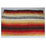 Mexican Style Serape Blanket Woven Throw Fringe Striped Textile