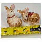 Ceramic Rabbit Salt and Pepper Shakers Bunny Set