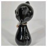 Lot of 2 Black Cat Figurines Mid Century Style Ceramic Cat Pair