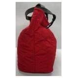 Banana Republic Red Quilted Tote Bag Black Strap Shoulder Purse
